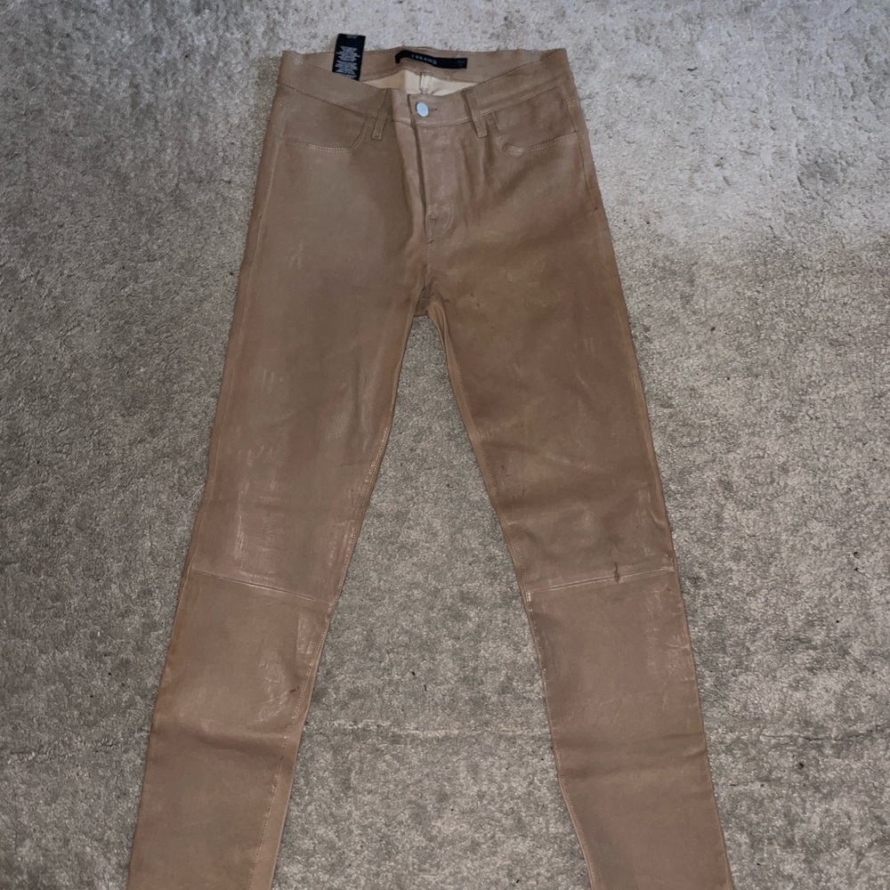J Brand Tan Leather Pants size 27